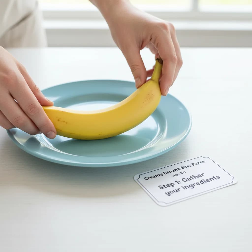 Step 1: Gather your ingredients: You will need one ripe banana. for Creamy Banana Bliss Purée