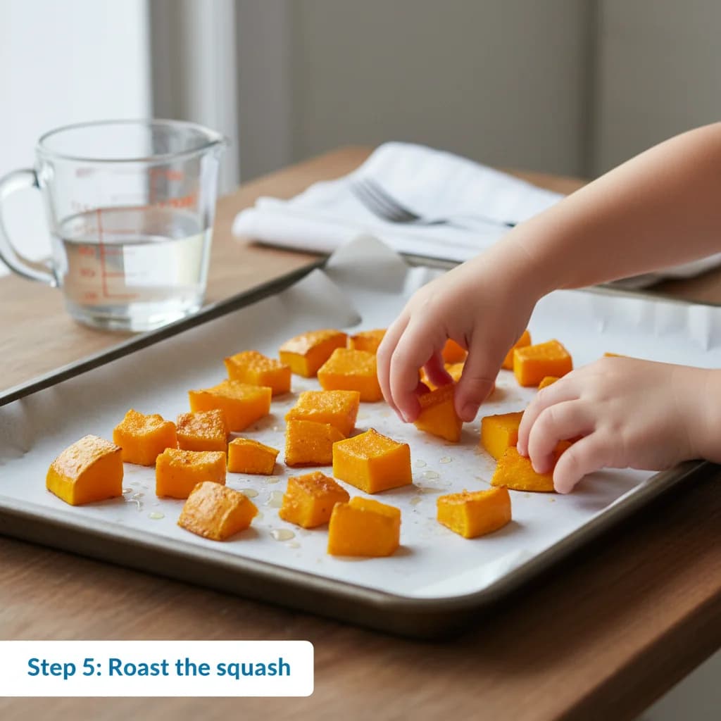 Step 5: **Step 5: Roast the squash.** Place the pumpkin quarters or butternut squash chunks on a baking shee for Silky Smooth Pumpkin Purée
