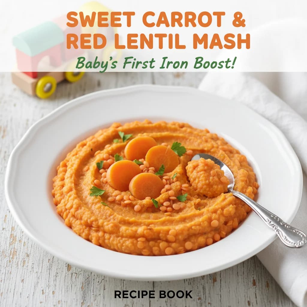 Sweet Carrot & Red Lentil Mash (Baby's First Iron Boost!)