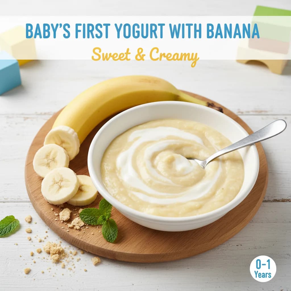 Baby's First Yogurt with Banana (Sweet & Creamy)