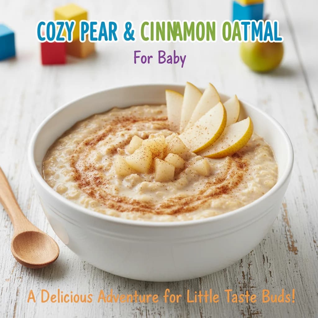 Cozy Pear & Cinnamon Oatmeal for Baby