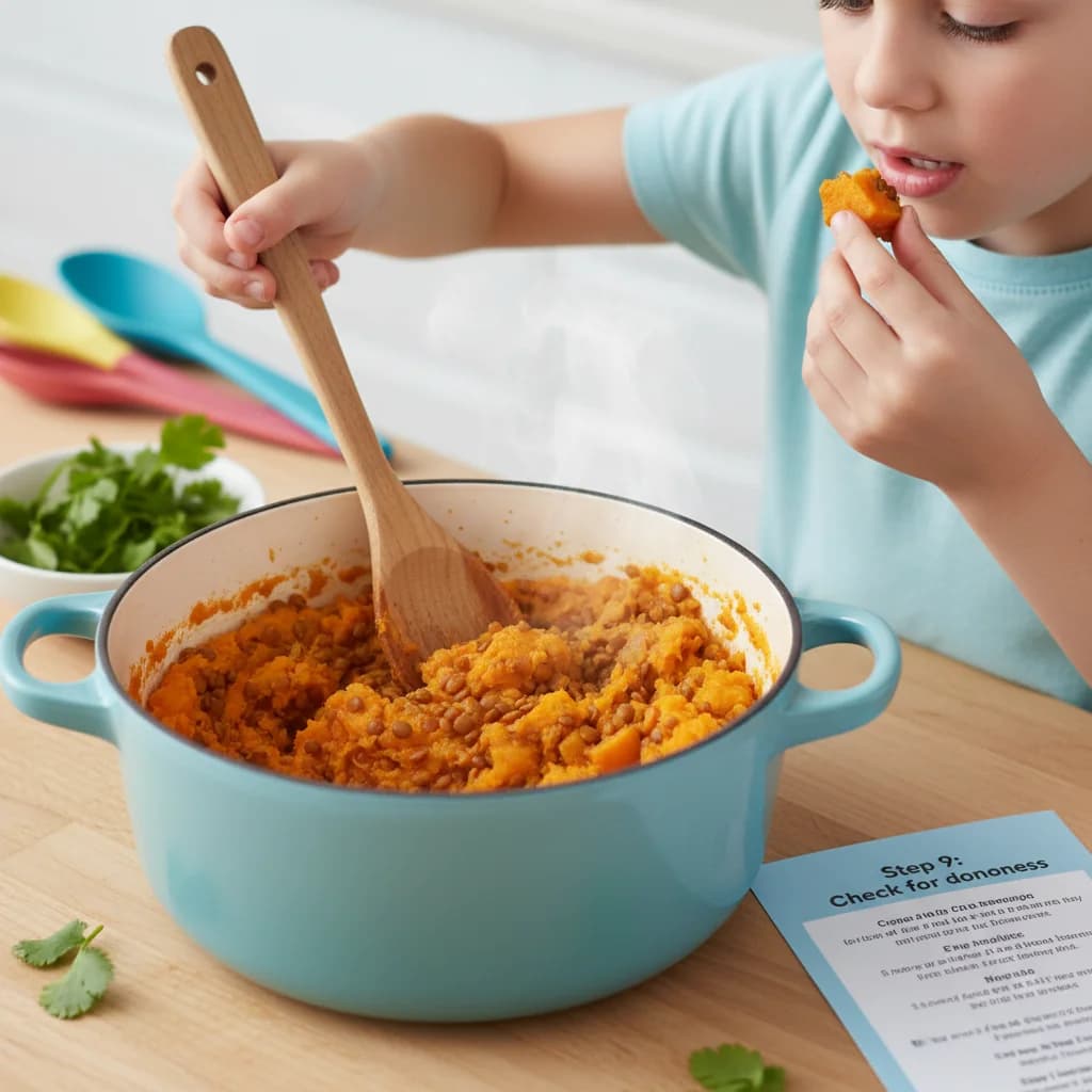 Step 9: **Step 9: Check for doneness.** The mixture should be porridge-like in consistency. Taste a small pi for Sweet Potato & Lentil Mash: A Taste of Texture!