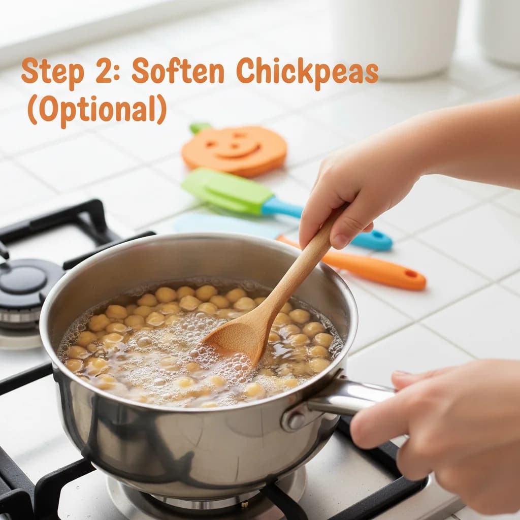 Step 2: **Step 2: Soften Chickpeas (Optional):** For extra softness, simmer the rinsed chickpeas in a small for Pumpkin Chickpea Yum-Yum Purée