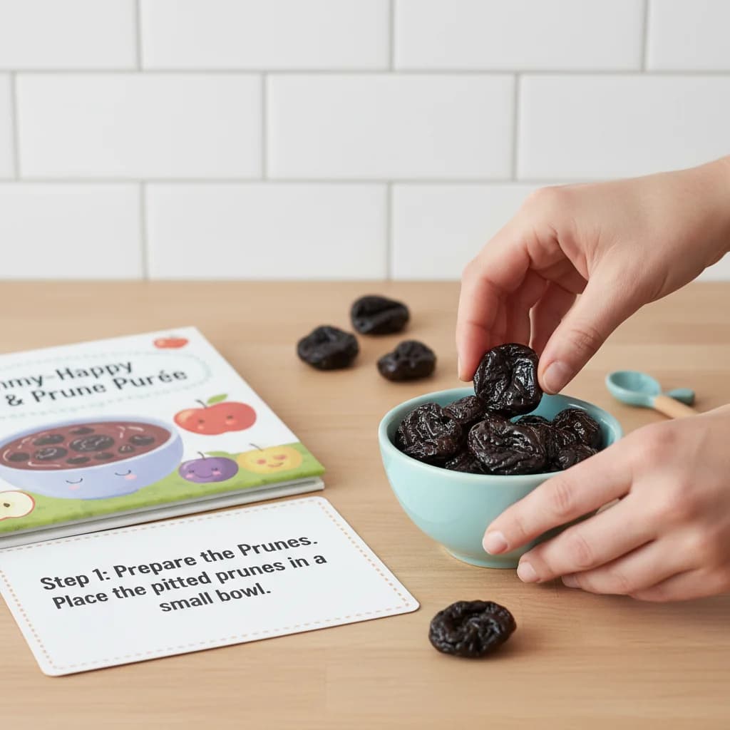 Step 1: **Step 1: Prepare the Prunes.** Place the pitted prunes in a small bowl. for Tummy-Happy Apple & Prune Purée