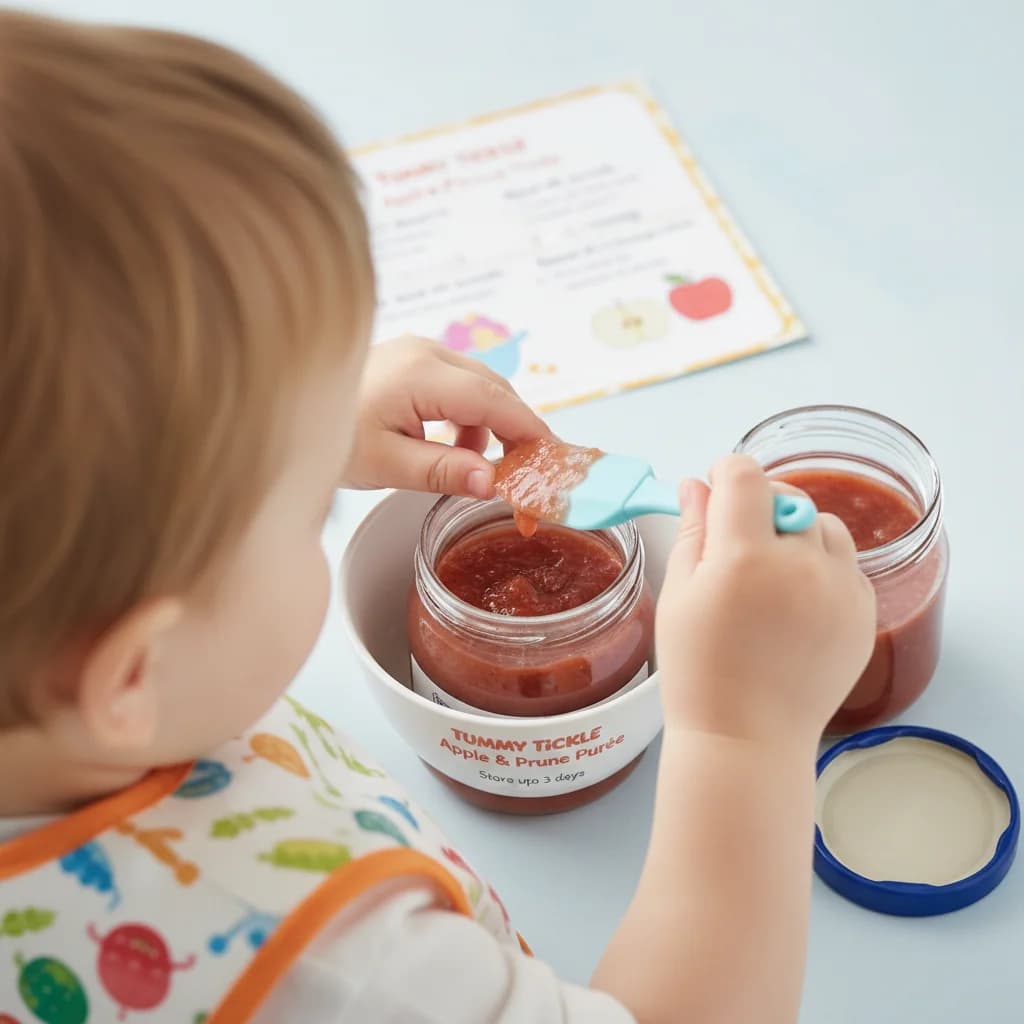 Step 11: **Storage:** Refrigerate the purée in an airtight container for up to 3 days. for Tummy Tickle Apple & Prune Purée