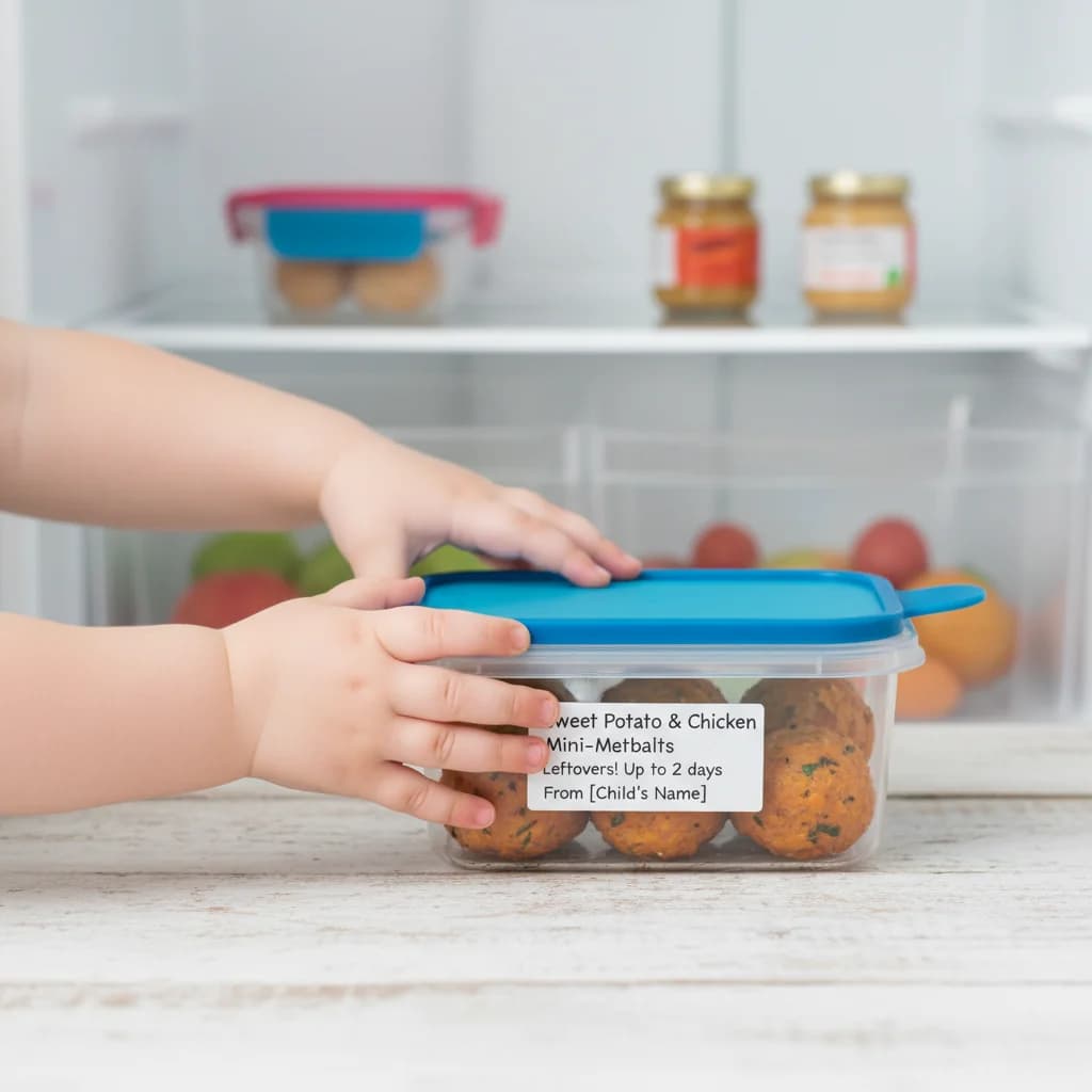 Step 11: Refrigerate leftovers in an airtight container for up to 2 days. for Sweet Potato & Chicken Mini-Meatballs