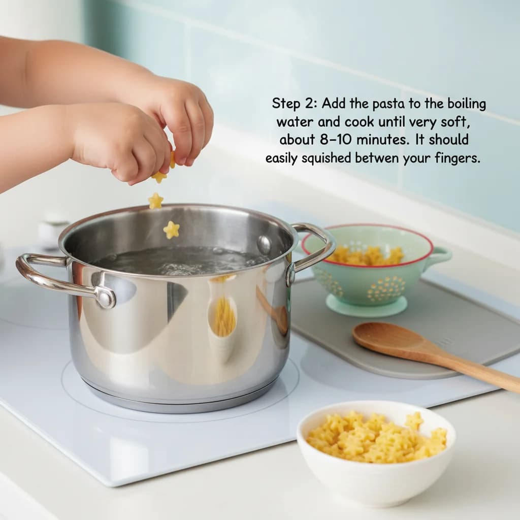 Step 2: Add the pasta to the boiling water and cook until very soft, about 8-10 minutes. It should be easily for Cheesy Butternut Squash Smiles