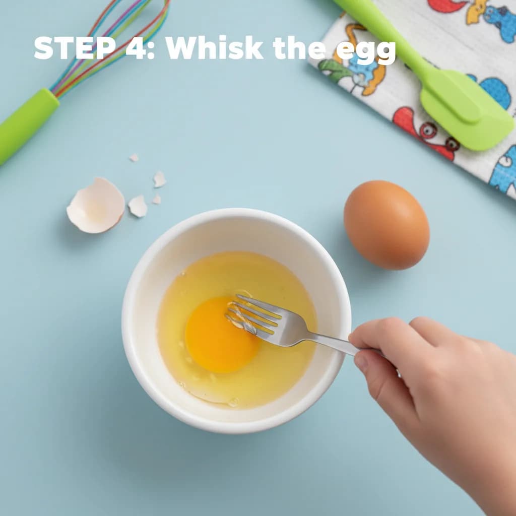 Step 4: In a small bowl, crack the egg and whisk it lightly with a fork. for Zucchini Carrot Bites