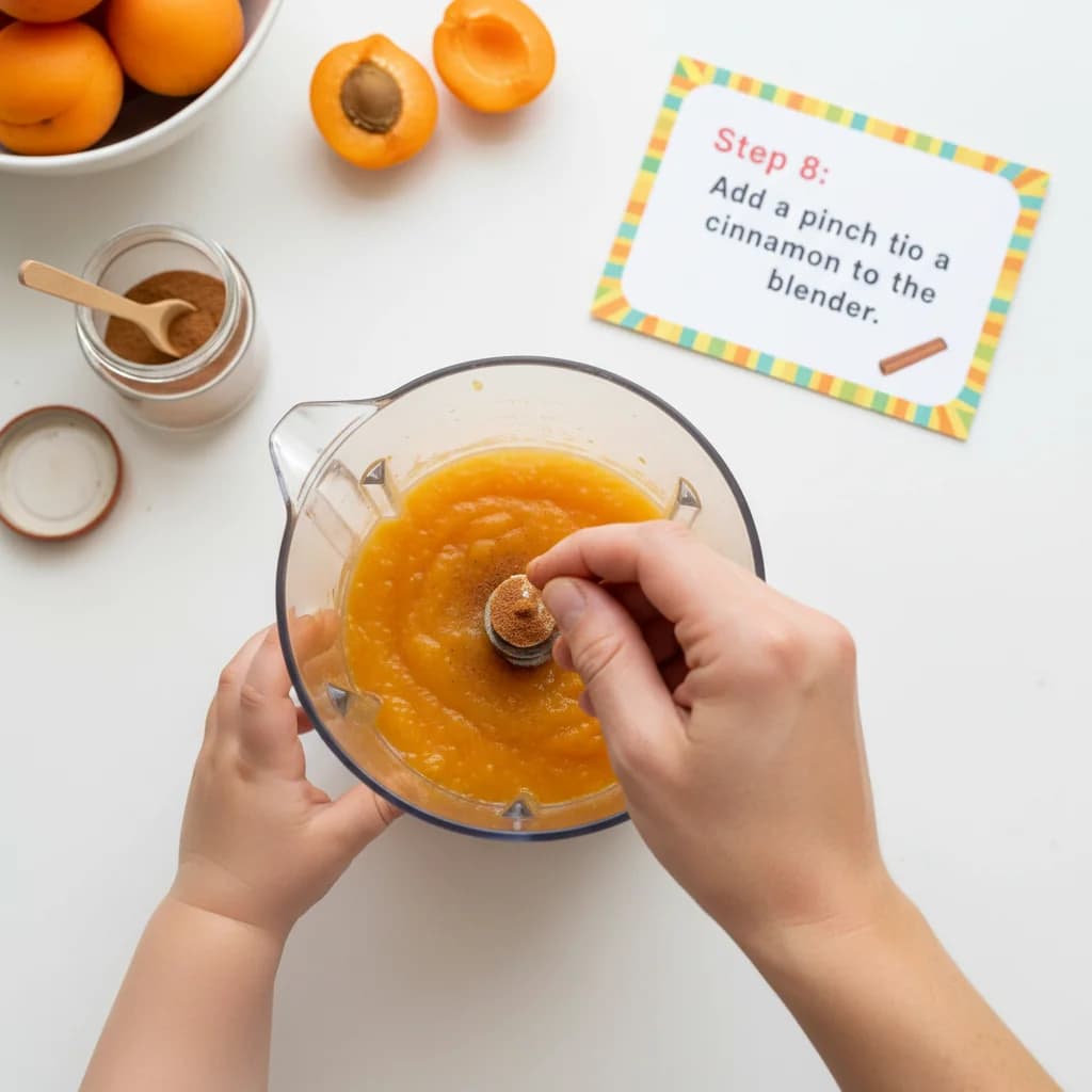 Step 8: Add a pinch of cinnamon to the blender. for Apricot Sunshine Purée