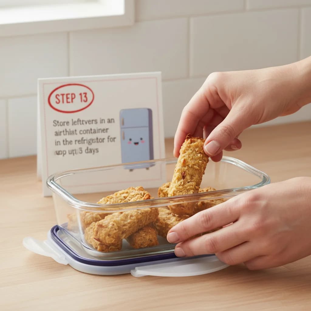 Step 13: Store leftovers in an airtight container in the refrigerator for up to 3 days. for Apple Oatmeal Fingers for Tiny Hands