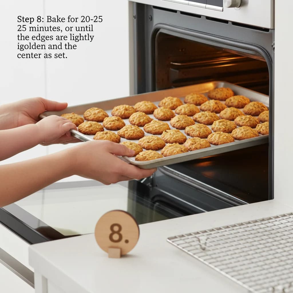 Step 8: Bake for 20-25 minutes, or until the edges are lightly golden and the center is set. for Apple Oatmeal Fingers for Tiny Hands