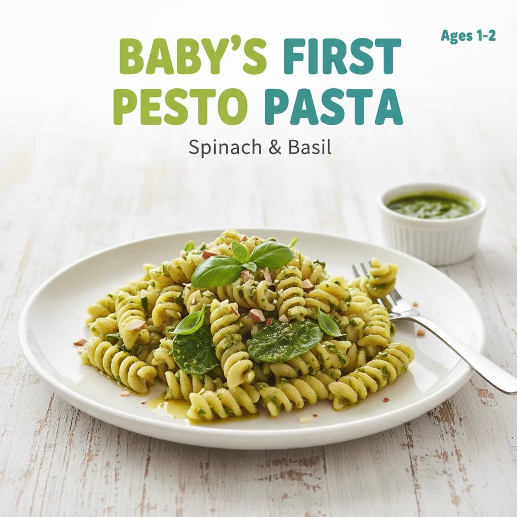 Baby's First Pesto Pasta (Spinach & Basil)