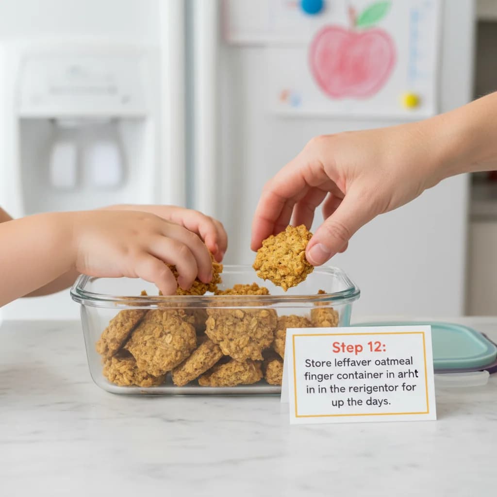 Step 12: Store leftover oatmeal finger snacks in an airtight container in the refrigerator for up to 3 days. for Apple Oatmeal Finger Snacks