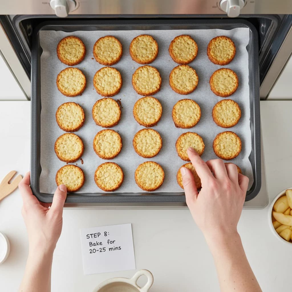 Step 8: Bake in the preheated oven for 20-25 minutes, or until the edges are lightly golden and the center i for Apple Oatmeal Finger Snacks