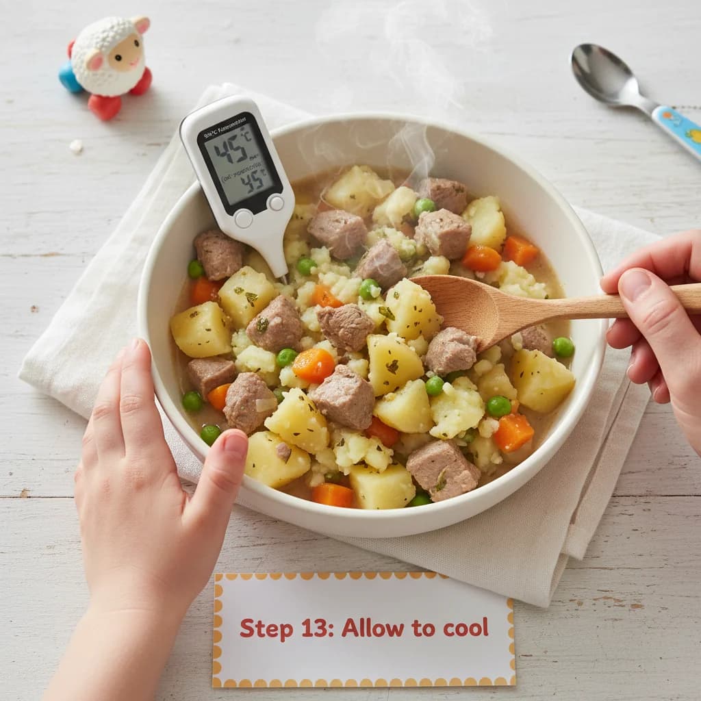 Step 13: Allow the stew to cool to a safe temperature before serving. for Lamb & Potato Yummy Stew