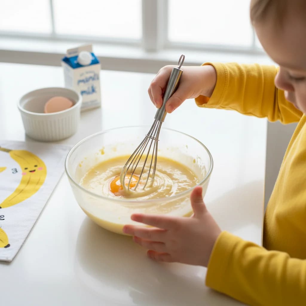 Step 5: Whisk the banana, egg, and milk together until well combined. The mixture should be mostly smooth. for Banana Oat Mini Pancakes: Perfect for Little Hands!