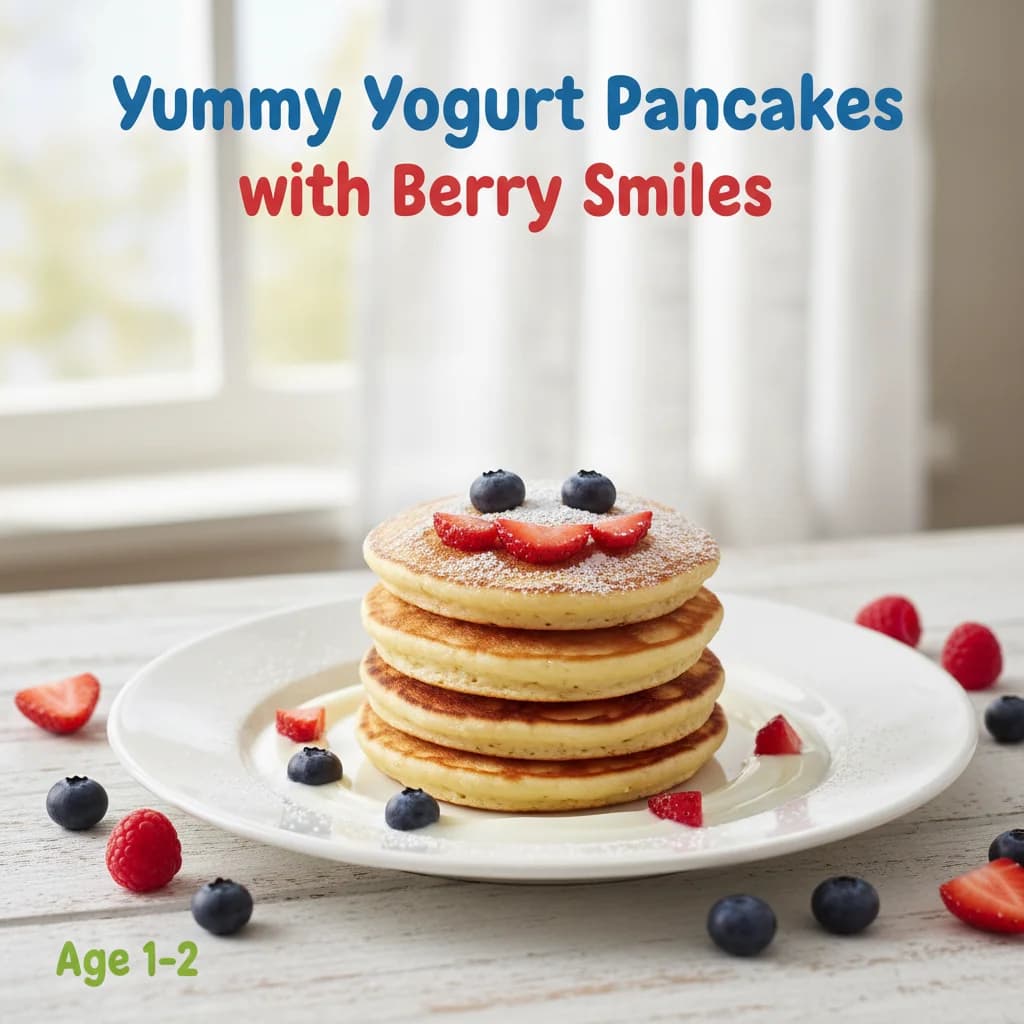 Yummy Yogurt Pancakes with Berry Smiles