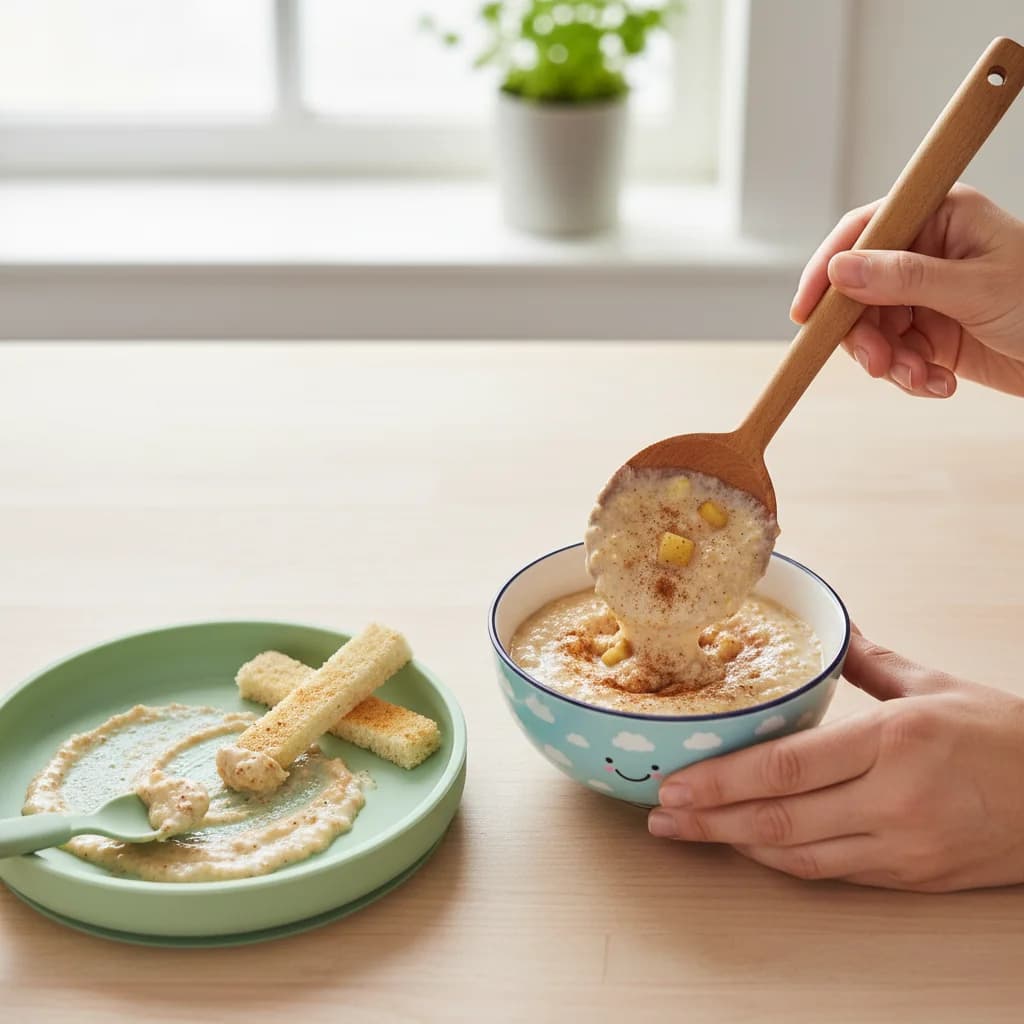 Step 14: Serve the Apple Cinnamon Cozy Oats in a bowl. You can spoon-feed your toddler or allow them to self- for Apple Cinnamon Cozy Oats