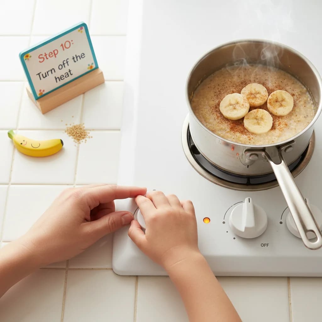 Step 10: Turn off the heat. for Banana Quinoa Porridge: Tiny Tummies' Delight!