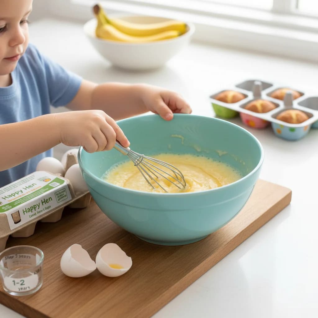 Step 3: In a large bowl, crack and beat the 2 large eggs until slightly frothy. for Banana Bites Mini-Loaves