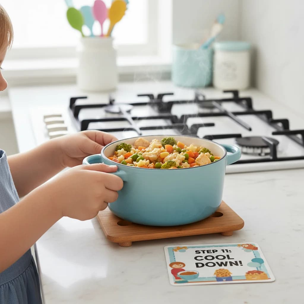 Step 11: Carefully remove the pot from the heat and allow the stew to cool slightly. for Chicken Veggie Hug in a Bowl